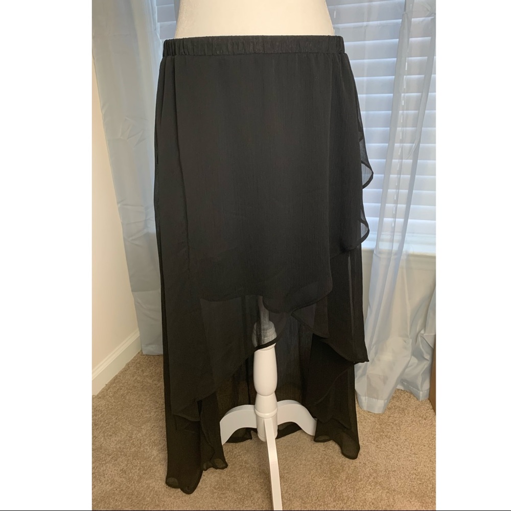 Black Layered Asymmetrical Skirt Large